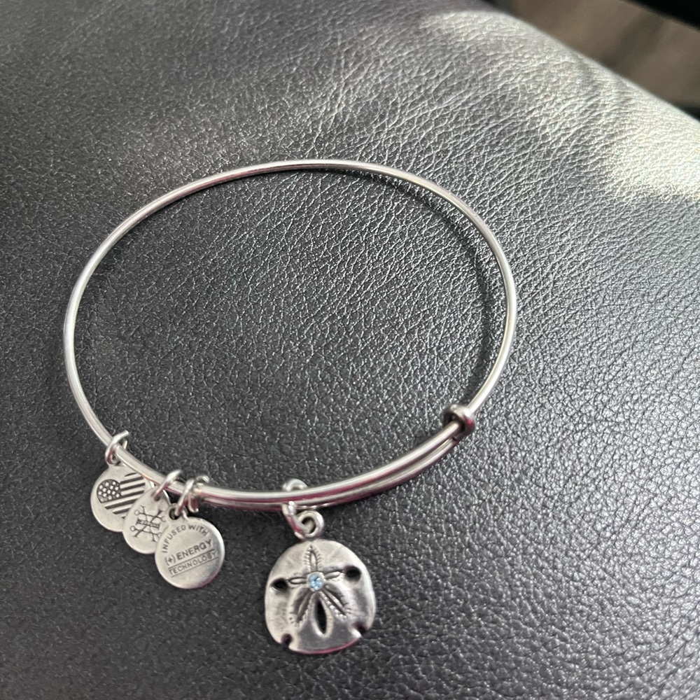 Alex and Ani Silver Sand Dollar Charm Bracelet